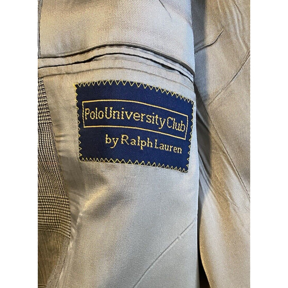Vtg Polo University Club by Ralph Lauren Sports Coat Mens 42R Plaid Suit Jacket - Picture 9 of 16